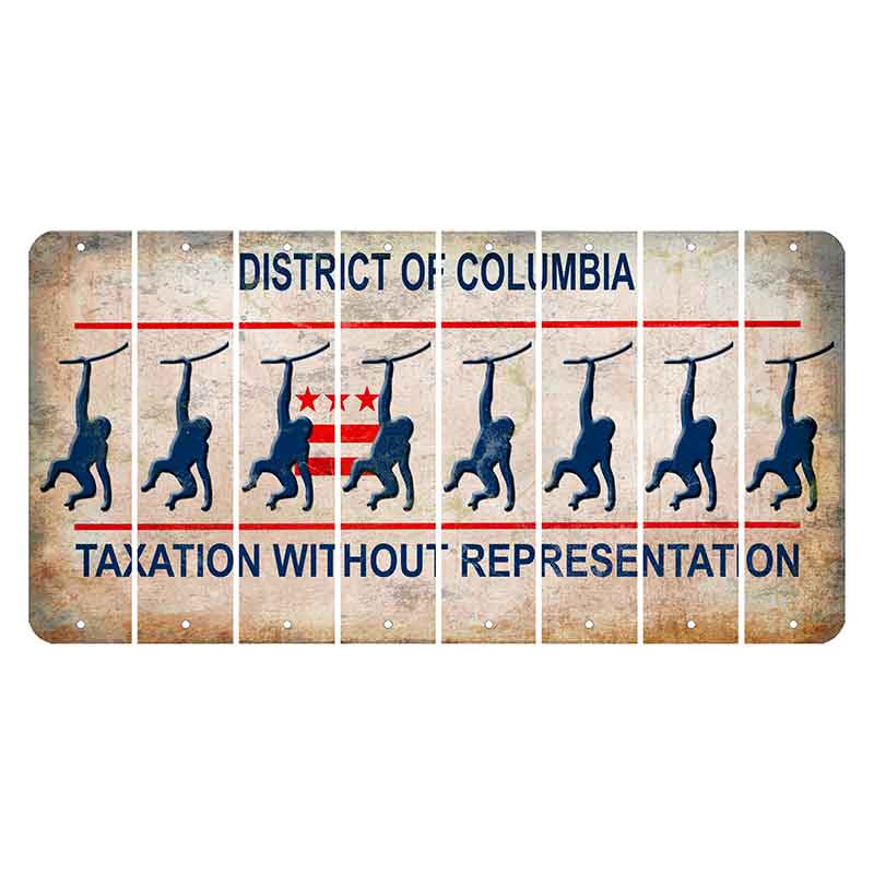 Washington DC District of Columbia Cut License Plate Strips (Set of 8) Monkey