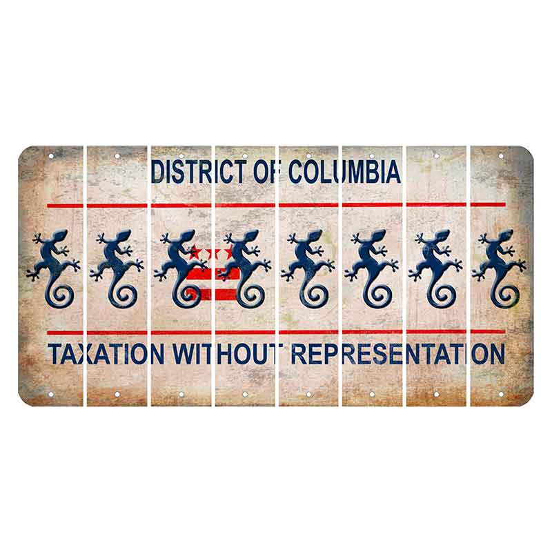 Washington DC District of Columbia Cut License Plate Strips (Set of 8) Gecko