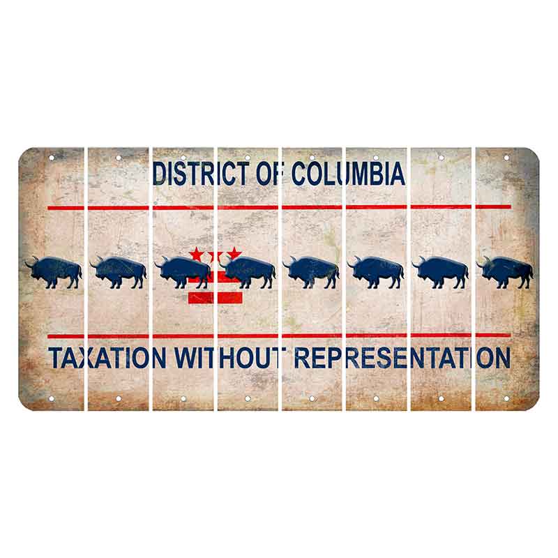 Washington DC District of Columbia Cut License Plate Strips (Set of 8) Buffalo