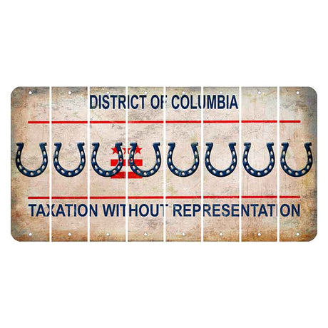 Washington DC District of Columbia Cut License Plate Strips (Set of 8) Horseshoe