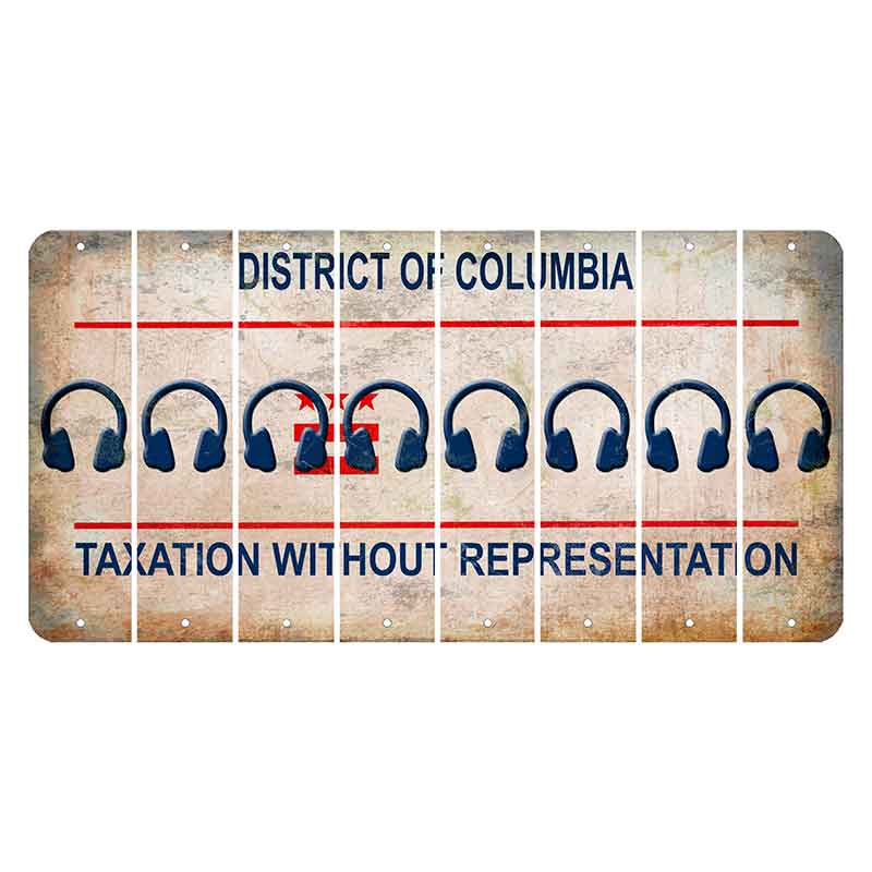 Washington DC District of Columbia Cut License Plate Strips (Set of 8) Headphones