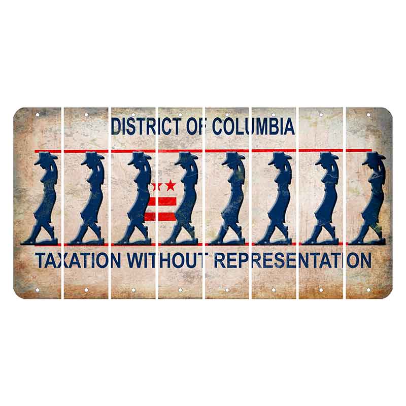 Washington DC District of Columbia Cut License Plate Strips (Set of 8) Cowgirl - Leaning