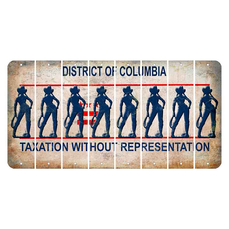 Washington DC District of Columbia Cut License Plate Strips (Set of 8) Cowgirl