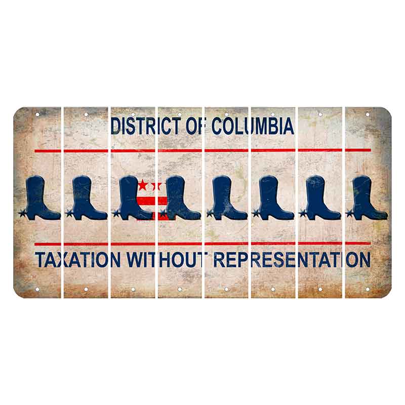 Washington DC District of Columbia Cut License Plate Strips (Set of 8) Cowboy Boot