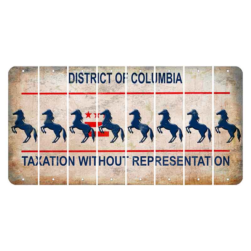 Washington DC District of Columbia Cut License Plate Strips (Set of 8) Horse