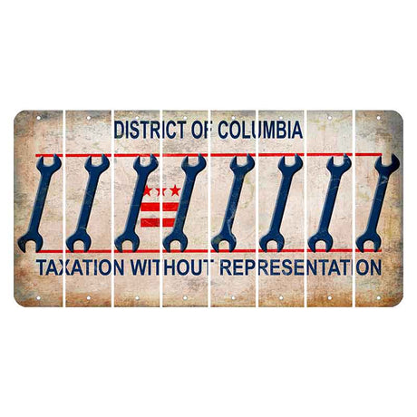 Washington DC District of Columbia Cut License Plate Strips (Set of 8) Wrench