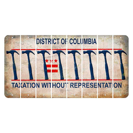 Washington DC District of Columbia Cut License Plate Strips (Set of 8) Hammer