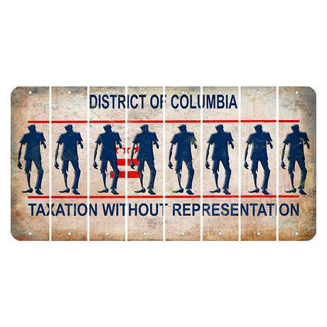 Washington DC District of Columbia Cut License Plate Strips (Set of 8) Zombie