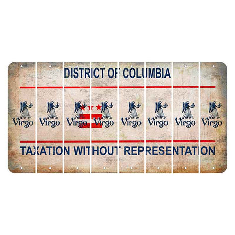 Washington DC District of Columbia Cut License Plate Strips (Set of 8) Zodiac Sign - Virgo