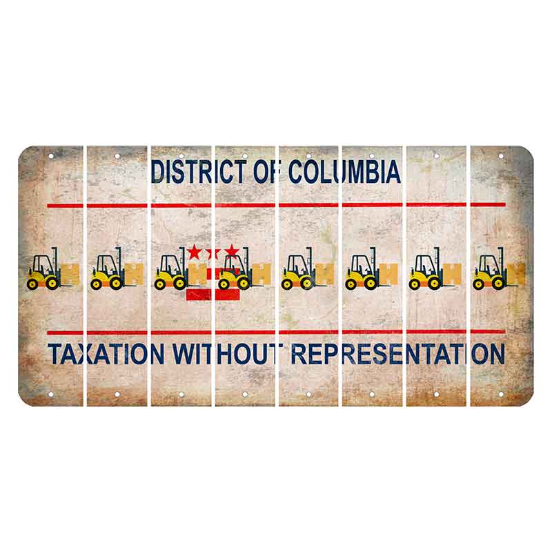 Washington DC District of Columbia Cut License Plate Strips (Set of 8) Forklift