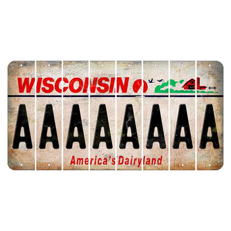 Wisconsin Farm Cut License Plate Strips (Set of 8) A