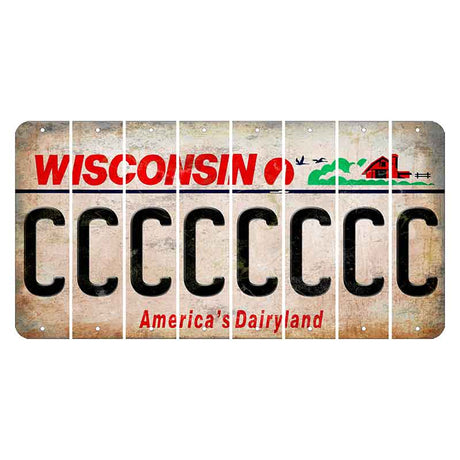 Wisconsin Farm Cut License Plate Strips (Set of 8) C