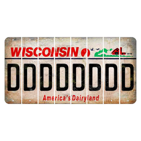 Wisconsin Farm Cut License Plate Strips (Set of 8) D