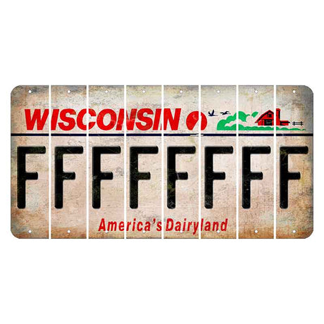 Wisconsin Farm Cut License Plate Strips (Set of 8) F