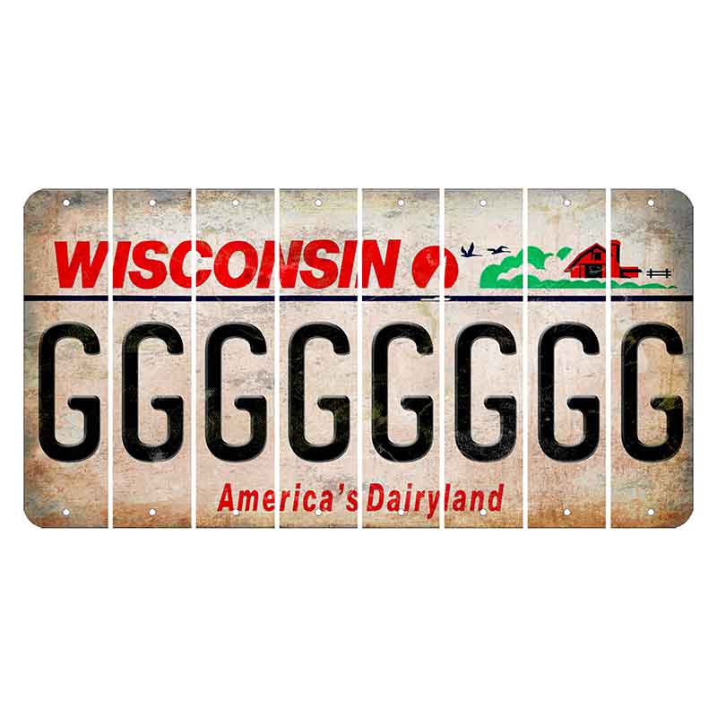 Wisconsin Farm Cut License Plate Strips (Set of 8) G