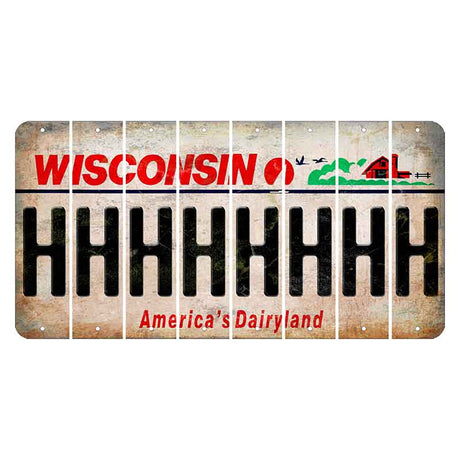 Wisconsin Farm Cut License Plate Strips (Set of 8) H