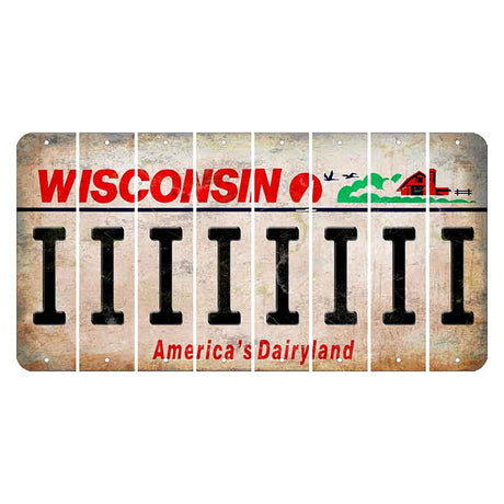 Wisconsin Farm Cut License Plate Strips (Set of 8) I