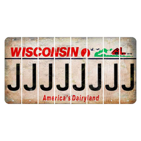 Wisconsin Farm Cut License Plate Strips (Set of 8) J