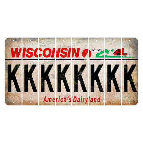 Wisconsin Farm Cut License Plate Strips (Set of 8) K