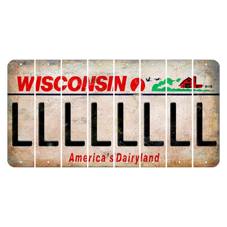 Wisconsin Farm Cut License Plate Strips (Set of 8) L