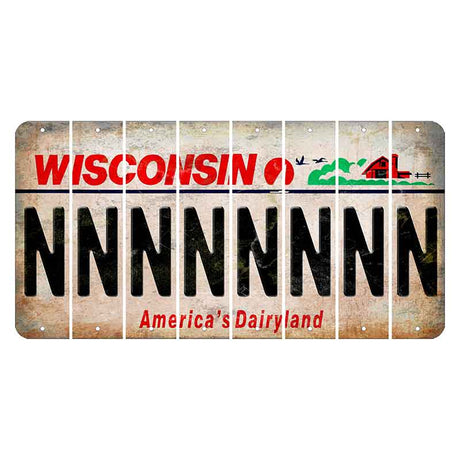 Wisconsin Farm Cut License Plate Strips (Set of 8) N