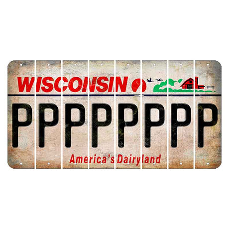 Wisconsin Farm Cut License Plate Strips (Set of 8) P