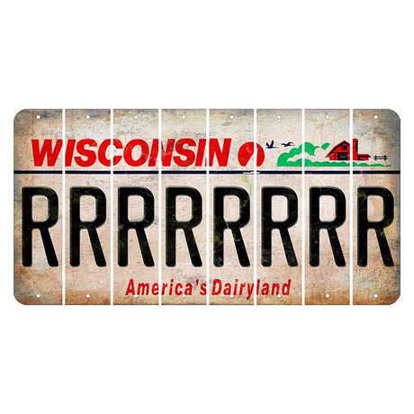 Wisconsin Farm Cut License Plate Strips (Set of 8) R