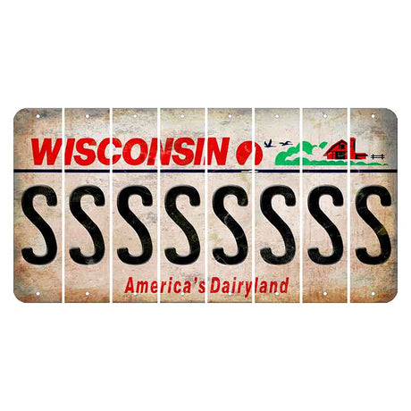 Wisconsin Farm Cut License Plate Strips (Set of 8) S