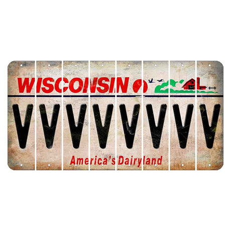 Wisconsin Farm Cut License Plate Strips (Set of 8) V