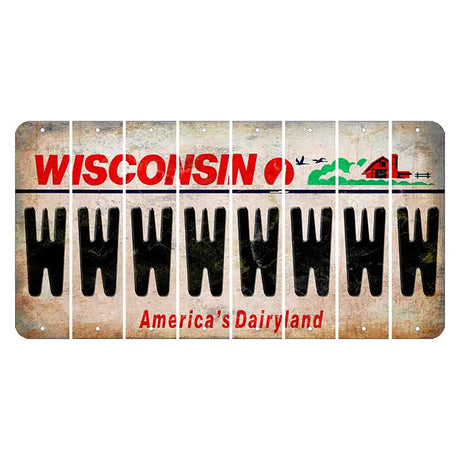 Wisconsin Farm Cut License Plate Strips (Set of 8) W