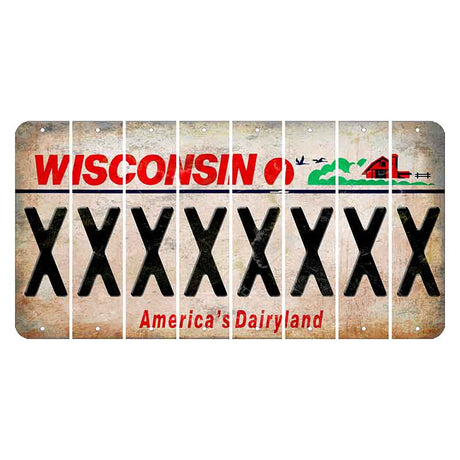 Wisconsin Farm Cut License Plate Strips (Set of 8) X