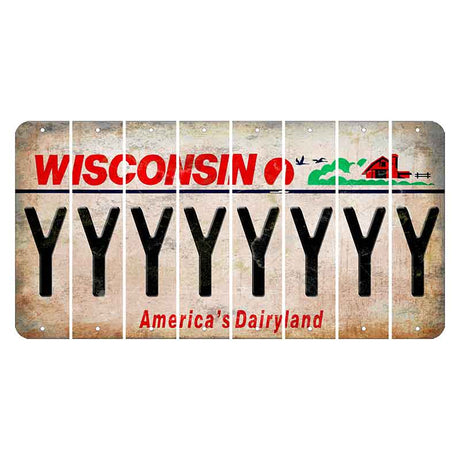 Wisconsin Farm Cut License Plate Strips (Set of 8) Y