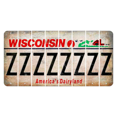 Wisconsin Farm Cut License Plate Strips (Set of 8) Z