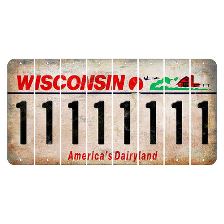 Wisconsin Farm Cut License Plate Strips (Set of 8) 1