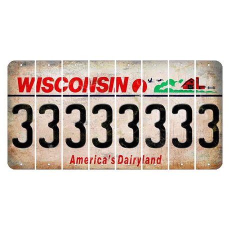 Wisconsin Farm Cut License Plate Strips (Set of 8) 3