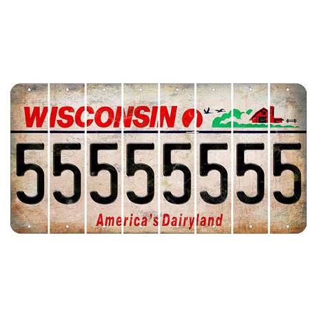 Wisconsin Farm Cut License Plate Strips (Set of 8) 5