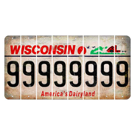 Wisconsin Farm Cut License Plate Strips (Set of 8) 9