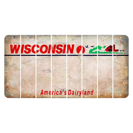 Wisconsin Farm Cut License Plate Strips (Set of 8) Blank