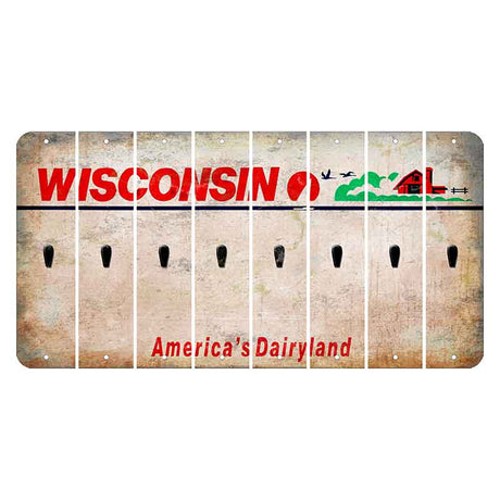 Wisconsin Farm Cut License Plate Strips (Set of 8) Apostrophe