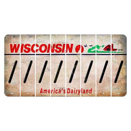 Wisconsin Farm Cut License Plate Strips (Set of 8) Forward Slash