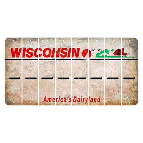 Wisconsin Farm Cut License Plate Strips (Set of 8) Hyphen