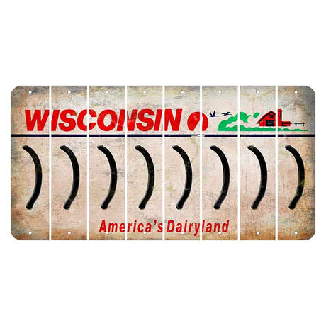 Wisconsin Farm Cut License Plate Strips (Set of 8) Parenthesis - Right