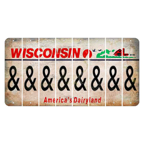 Wisconsin Farm Cut License Plate Strips (Set of 8) And Sign