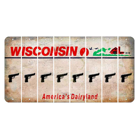 Wisconsin Farm Cut License Plate Strips (Set of 8) Handgun