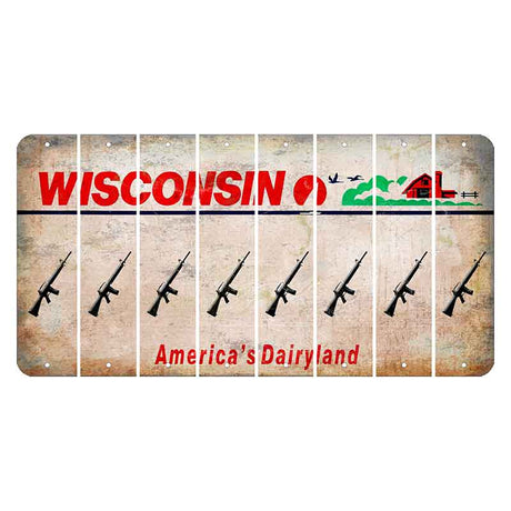 Wisconsin Farm Cut License Plate Strips (Set of 8) Rifle