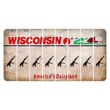 Wisconsin Farm Cut License Plate Strips (Set of 8) Submachine Gun