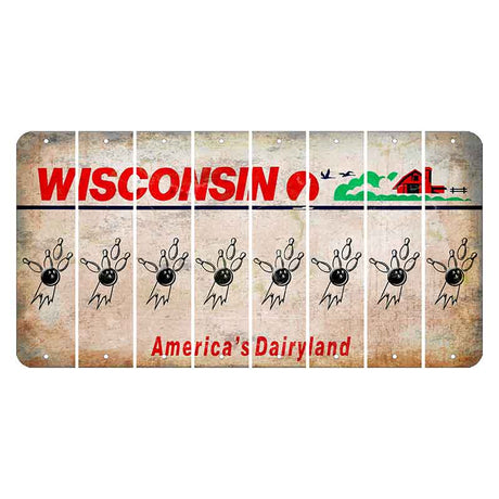 Wisconsin Farm Cut License Plate Strips (Set of 8) Bowling