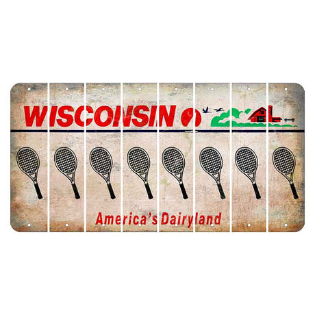 Wisconsin Farm Cut License Plate Strips (Set of 8) Tennis Racket