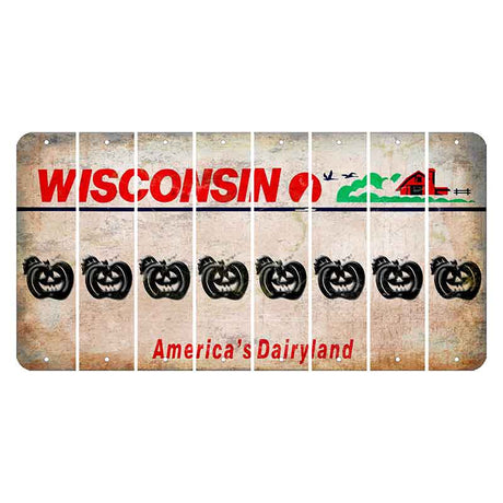 Wisconsin Farm Cut License Plate Strips (Set of 8) Pumpkin