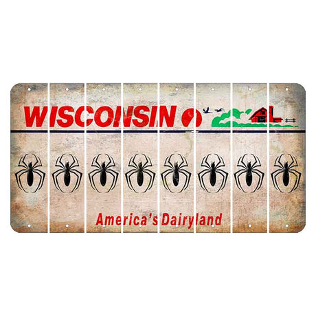 Wisconsin Farm Cut License Plate Strips (Set of 8) Spider